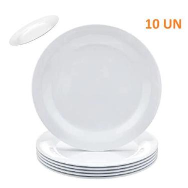 Imagem de Jogo 10 Pratos em Melamina 20,5cm Buffet Restaurante Atacado - Bw Bout