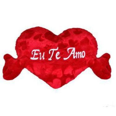 Imagem de Almofada Pelúcia Coração Com Braço Eu Te Amo 54 X 25 Cm - Fizzy