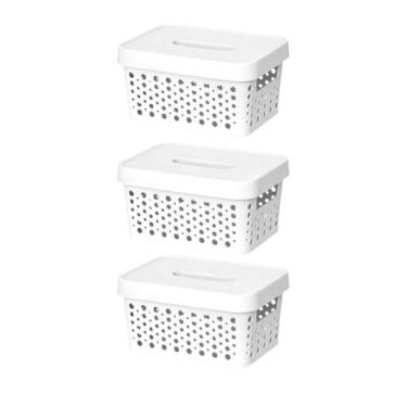 Imagem de Kit 3 Caixa 2 Litros Eficiente Organizador Decorativo Prático Empilháv