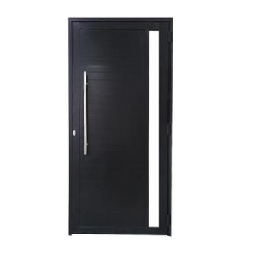 Imagem de Porta Lambril 2,10x70 lado DIREITO L-25 no alum. preto c/puxador redon