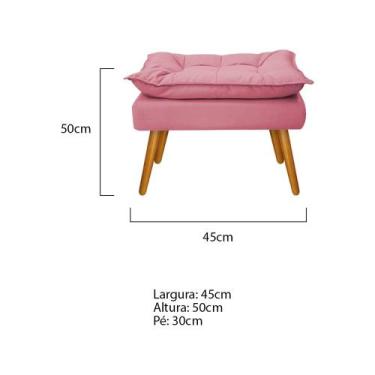 Imagem de Puff Apolo Palito Mel Suede Rosa Bebê - KDAcanto Móveis