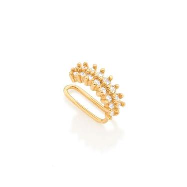 Imagem de Brinco piercing de pressão folheado a ouro 18k com zircônias branco/52