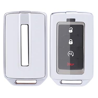 Imagem de vurbemes Capa protetora de TPU para chaveiro compatível com controle remoto inteligente Jeep Grand Wagoneer 2021 2022, Prata, Specific vehicles