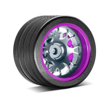 Imagem de OGRC RC Transmitter Hand Wheel Aluminum Steering Wheel Remote with Brake Disc Brake Caliper for Flysky NB4 FUTABA SANWA WFLY X9 Transmitter (Purple)