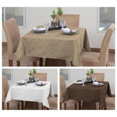 Imagem de Kit 3 Toalhas De Mesa Quadrada 4 Lugares Sala Jantar Jacquard - Luxbel