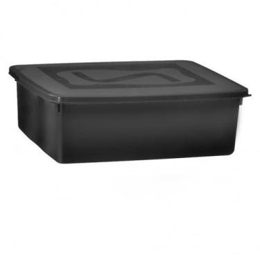 Imagem de Caixa Organize 18l c/tampa Black Conjunto c/3 unid - Plasticos Santana