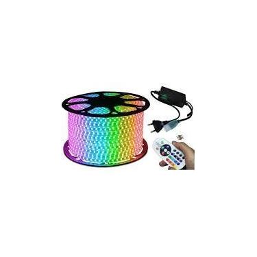 Imagem de Mangueira Fita LED RGB 100 Metros Achatada Efeito 127V IP66 Externa + 