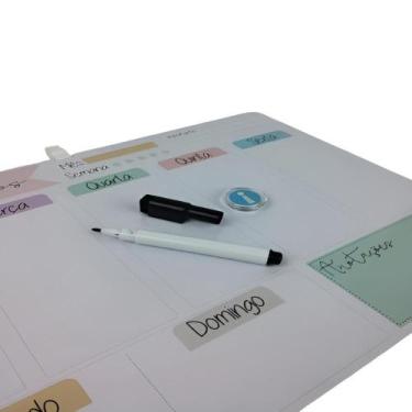 Imagem de Lousa magnetica planejamento mensal quadro planner semanal tarefas ano