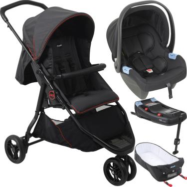 Imagem de Carrinho Moises Bebe Conforto Base ISOFIX Burigotto CR3 Gray Red
