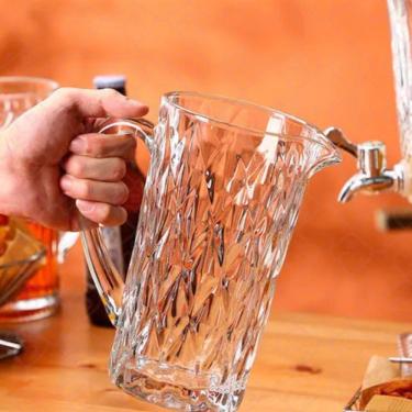 Imagem de Conjunto Jarra Vidro 1 Litro Desenhado Diamante 2 Unidades