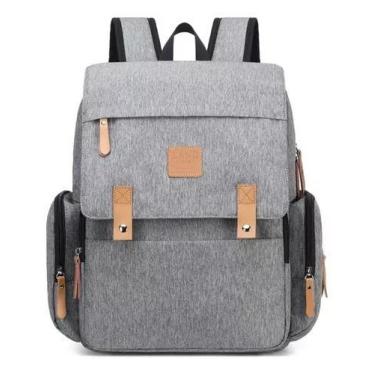 Imagem de Mochila Maternidade Land Luxury Cinza Sólida, Cinza-claro