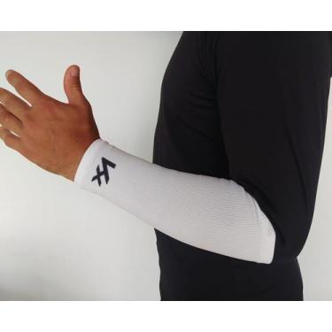 Imagem de Manguito Curto Kanxa Esportivo Proteção Solar Braços, Branco, G/GG