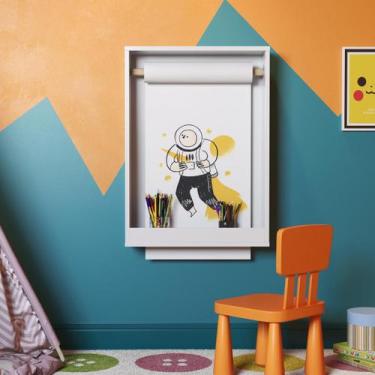 Imagem de  Lousa Infantil Quadro Escolar Painel Com Rolo de Papel 42 cm Brinqued