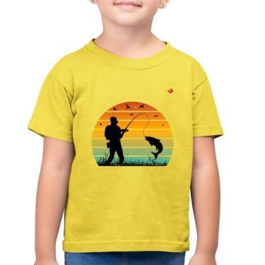 Imagem de Camiseta Algodão Infantil Pescaria Vintage Sunset - Foca na Moda, Amar