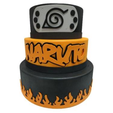 Imagem de Bolo Cenográfico Naruto Uzumaki Shipudem Moldado Eva Sem Emenda Top - 