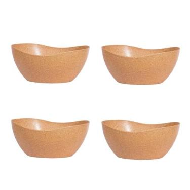Imagem de 4un Tigela saladeira bowl oval  1,9lt servir marrom claro - Evo