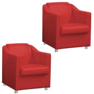Imagem de Kit 2 Poltronas Tilla Decorativa Escritório Cor Vermelho - Nerosinteri