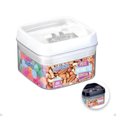 Imagem de Pote Hermetico Quadrado Porta Mantimentos Empilhável 400 Ml - INJEPLAS