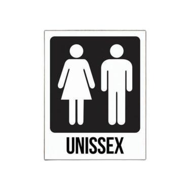 Imagem de Placa Banheiro Unissex Masculino E Feminino  36X46 