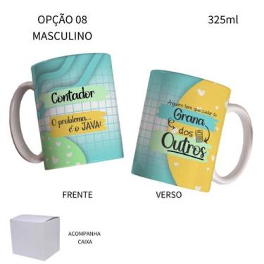 Imagem de Caneca 325ml Flork Profissões Contador Contadora - LARANJA E MIMOS