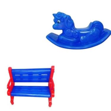 Imagem de Banco Plástico com Unicórnio  Kit Playground Infantil Ideal para Menin