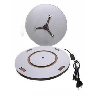 Imagem de Base Giratoria Branca Video 360 Mesa Rotativa de Produtos 110v Mdf - E