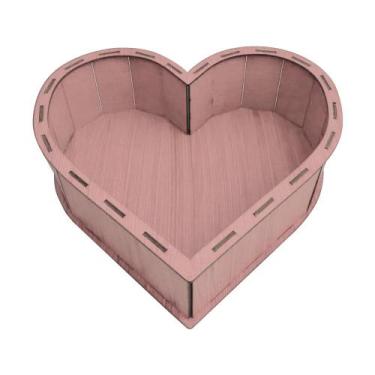 Imagem de Bandeja ou Cesta Coração 30x10 Laser Mdf Madeira Pintado - ATACADÃO DO