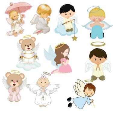 Imagem de Kit Patch Aplique Termocolante  Anjinhos Carol Art c/ 10 un