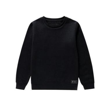 Imagem de Blusão Moletom Infantil Liso Básico Gola Redonda Sem Capuz - Calttony,