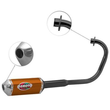 Imagem de Escapamento Esportivo Gemoto Racing 3 Trioval Curva Preta Motos Honda 