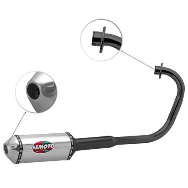Imagem de Escapamento Esportivo Gemoto Racing 3 Trioval Curva Preta Motos Honda 