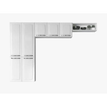 Imagem de Cozinha Compacta 3 Peças Aço Rose Itatiaia 07 Portas Branco - Rede Móv