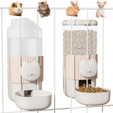 Imagem de Dispensador automático de água de 1 litro para comida de gato, alimentador automático de 1 litro para animais de estimação e dispensador de água, gaiola para cães e gatos para gatos e