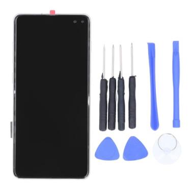 Imagem de Para substituição de tela Galaxy S10 Plus, digitalizador de tela LCD, conjunto completo com moldura, conjunto de substituição de tela de telefone com ferramentas de reparo, instalação profissional