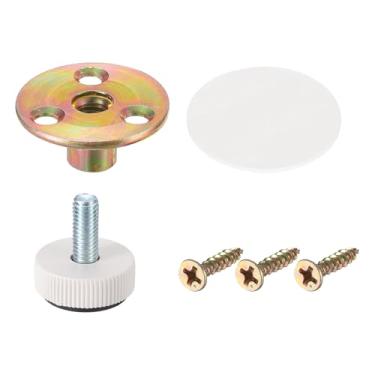 Imagem de DTGN Pés niveladores de móveis roscados de 30 x 12 mm (CxL) - Pacote com 4 - Bom para móveis - Niveladores de pés ajustáveis rosqueados autoadesivos - Cobre