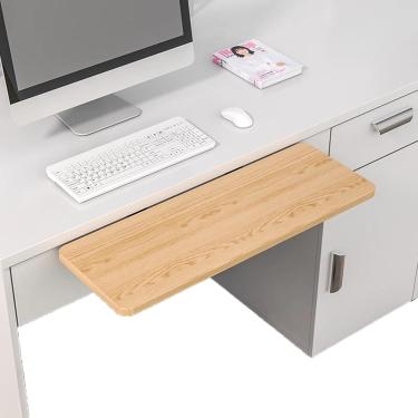 Imagem de Conjunto de trilhos de fixação para teclado, suporte para tecladoBandeja extensora de mesa ergonômica Bandeja de gaveta para teclado Extensão de mesa dobrável Suporte para teclado de computa