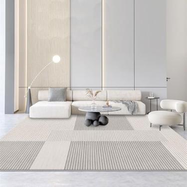Imagem de Tapete minimalista estilo creme cinza sala de estar moderno tapetes decorativos fáceis de limpar quarto cabeceira tapete resistente ao desgaste, YHT028,2,A,300x400CM
