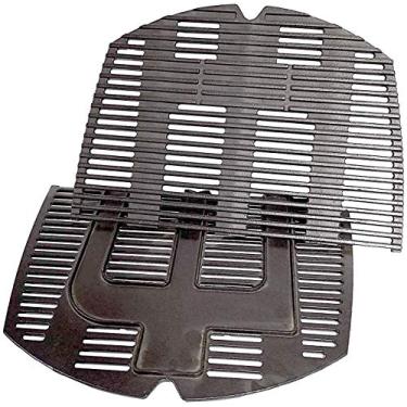 Imagem de Votenli C764F (pacote com 2) Grade de ferro fundido para grelha de cozimento para Weber Q300 Series, Q320, Q3000 Series, Q3200, 586002, 57060001, 404341 modelos de grelha