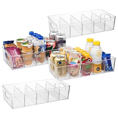 Imagem de Organizador de despensa ClearSpace de plástico com divisórias removíveis – Perfeitos para organização e armazenamento na cozinha – Caixas organizadoras de geladeira e armário, 4 unidades GG