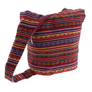 Imagem de oshhni Bolsas Crossbody de Algodão com Boêmias Femininas. , Vermelho