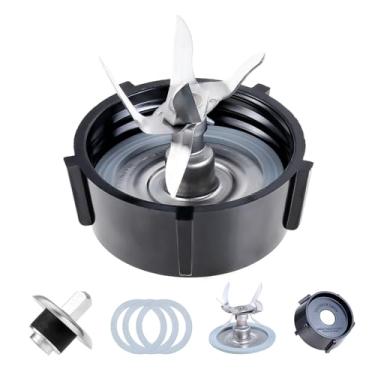 Imagem de Peças de reposição da lâmina do liquidificador compatíveis com lâminas de liquidificador Oster Osterizer com fundo de jarra e 3 juntas de vedação de borracha e kit de pino de acoplamento (6 peças)