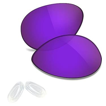 Imagem de Protetor de nariz/lente Truhell mais de 20 opções para óculos de sol OAKLEY Elmont M, Clear Nose Pad + Violet Purple - Polarized, Elmont M