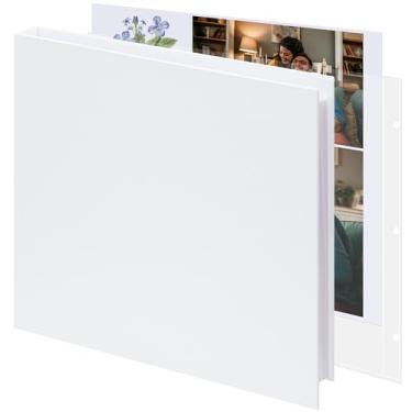 Imagem de Vienrose Álbum de fotos de 12 x 12 polegadas, álbum de fotos com 3 argolas, capa de linho, álbuns de recortes diy com 30 folhas, mangas de plástico e 60 páginas, livro de sucata, páginas int