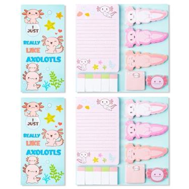 Imagem de Xqumoi Conjunto com 2 notas adesivas I Just Really Like Axolotl - Animal Mexican Walking Fish Self-Stick Notes Pads Divider Tabs Bundle Writing Memo Pads Page Marker Back to School Office Supplies