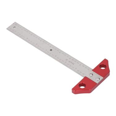 Imagem de Régua Quadrada de Metal T, 8 Polegadas, Desenho Em Madeira, Medição, Escala Imperial Métrica para Carpintaria, Liga de Alumínio