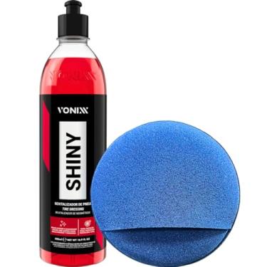 Imagem de Pneu pretinho Shiny 500ml Vonixx + Aplicador de espuma com encaixe de mão