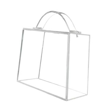 Imagem de Nishiyuenyi Caixa de presente de flor com tampa de acrílico de acrílico transparente, 32x25x26cm