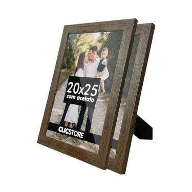 Imagem de Kit 2 Porta Retrato 20x25 Acetato Quadro Gravata Imagem Decoração Aparador (Tabaco)