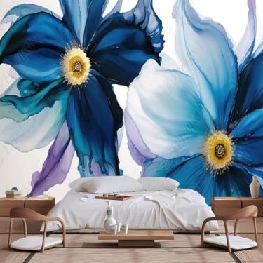 Imagem de Lcythiazole Murais de papel de parede floral de tamanho personalizado - Mural de papel de parede personalizável para sala de estar e quarto, autoadesivo removível