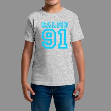 Imagem de Camisetas Infatil Básica Moda Cristã Gola Redonda Salmo 91 - RodLiwes,